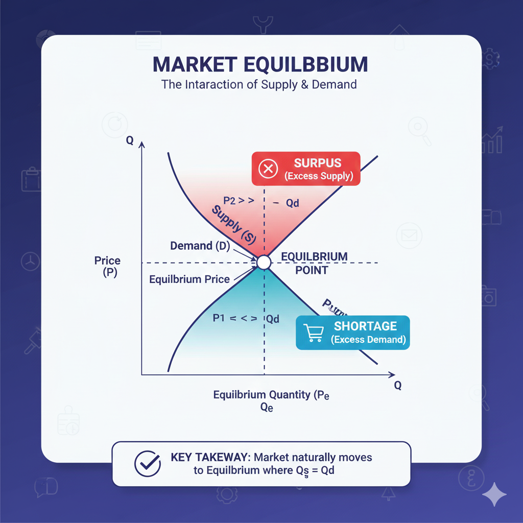 ভারসাম্যমূল্য (Equilibrium Price) কীভাবে নির্ধারিত হয়?