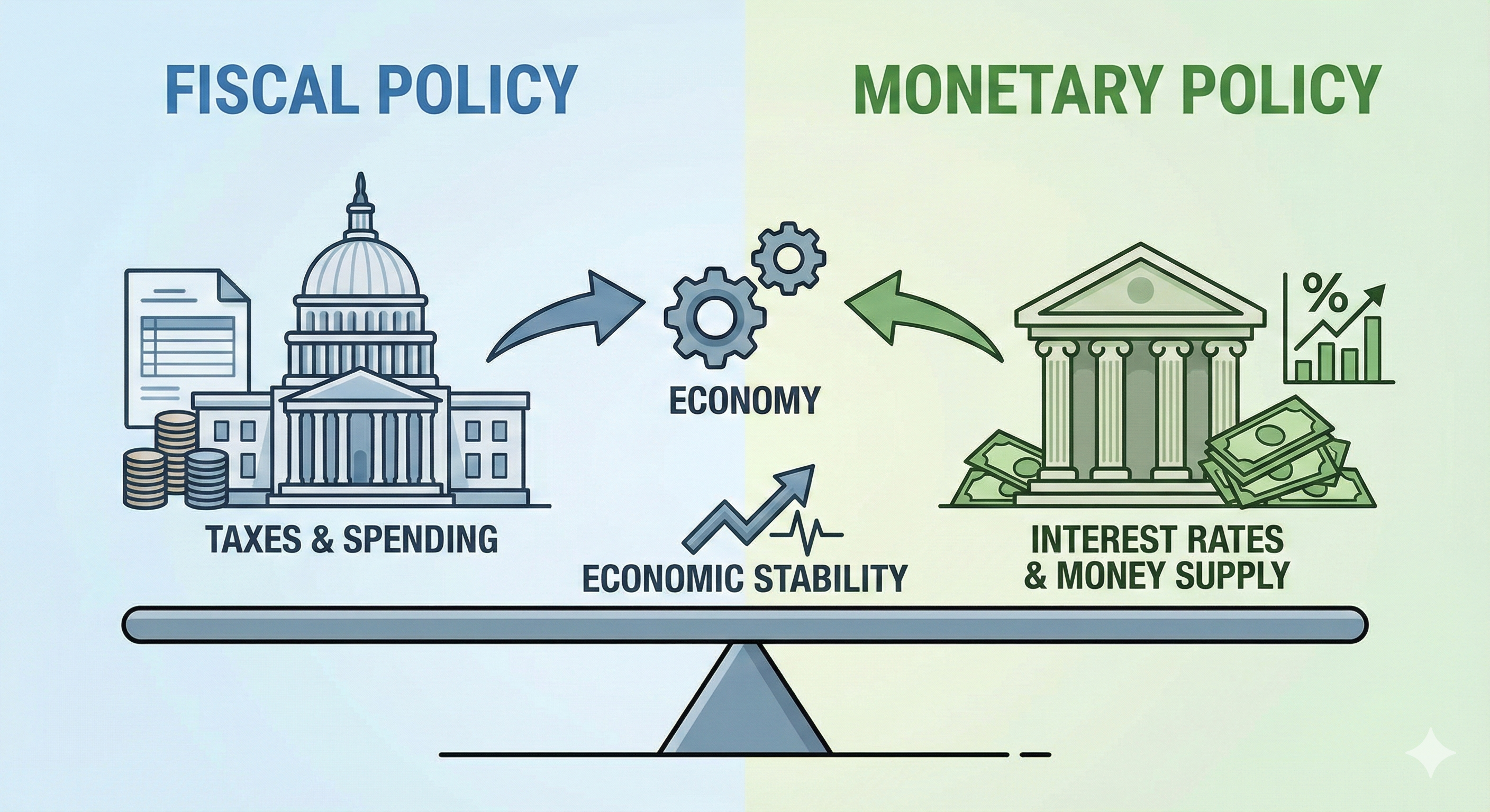 আর্থিক নীতি (Fiscal Policy) ও মুদ্রানীতি (Monetary Policy)-র পার্থক্য